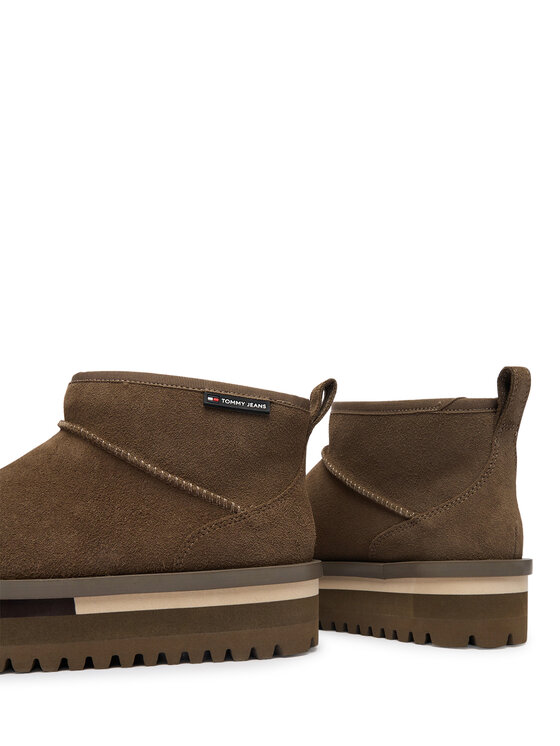 Tommy Jeans Tommy Jeans Апрески Tjw Flatform Snow Boot Suede EN0EN02841 Кафяв