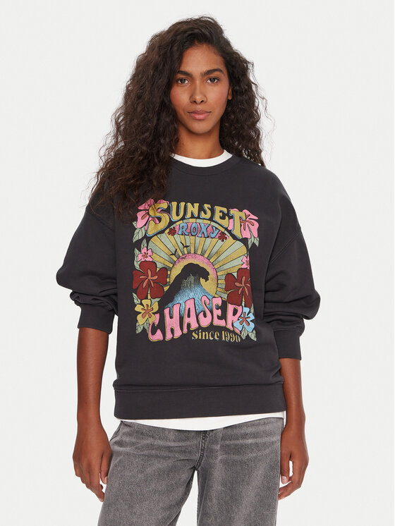 Roxy Pulóver Lineup ERJFT05006 Fekete Relaxed Fit