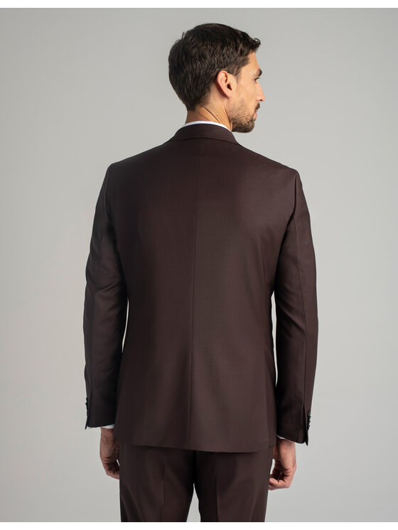 Borgio Borgio Marynarka brione_bd Bordowy Slim Fit
