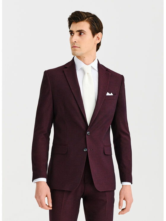 Pako Lorente Pako Lorente Marynarka P25SF-3G-035 Bordowy Super Slim Fit