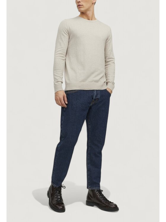 Jack&Jones Jack&Jones Πουλόβερ JJEEMIL KNIT CREW NECK NOOS Μπεζ To Fit