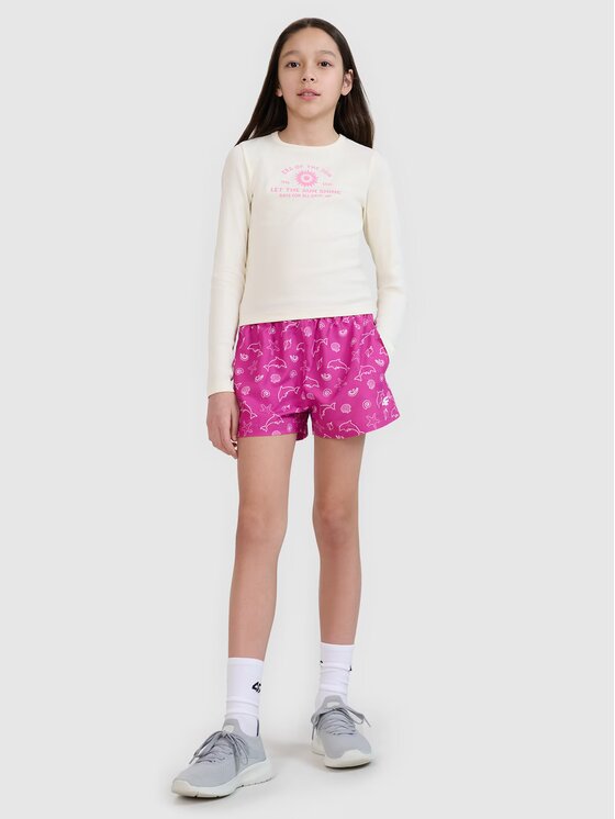 4F 4F Longsleeve 4FJRSS25TLONF537-11S Biały Slim Fit