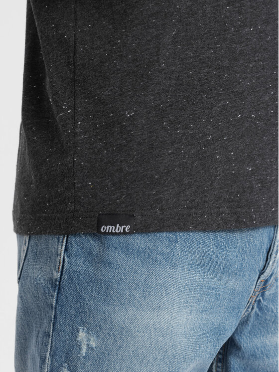 Ombre Ombre T-Shirt OM-TSCT-0178 Černá Regular Fit