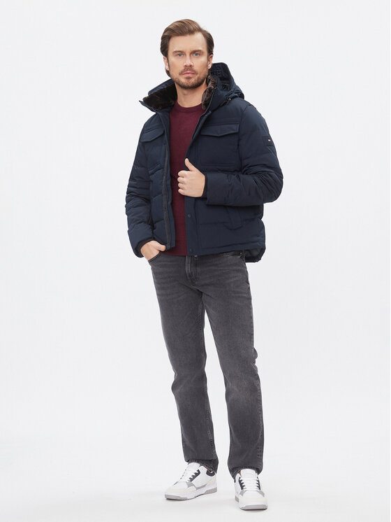 Tommy Hilfiger Tommy Hilfiger Ziemas jaka Rockie MW0MW32790 Tumši zils Regular Fit