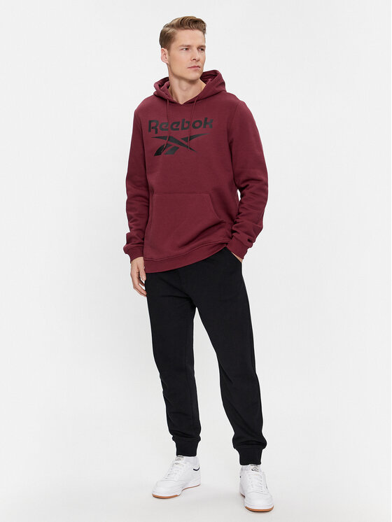 Reebok Felpa Identity Fleece Stacked Logo IM3955 Bordeaux Regular Fit Modivo