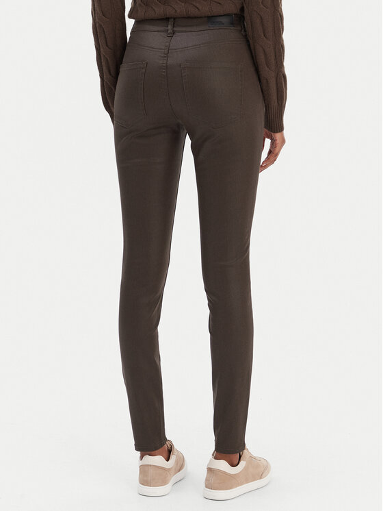 Vero Moda Vero Moda Kalhoty z imitace kůže Flash 10314591 Hnědá Skinny Fit