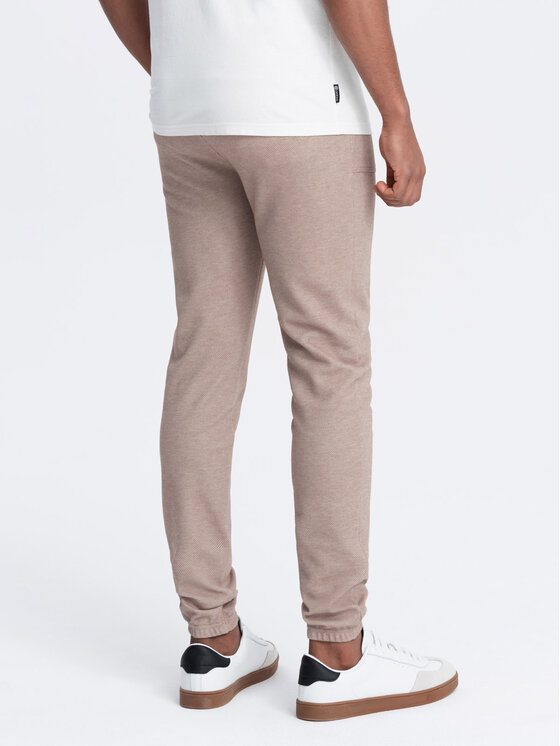 Ombre Ombre Spodnie dresowe OM-PASK-0211 Brązowy Regular Fit