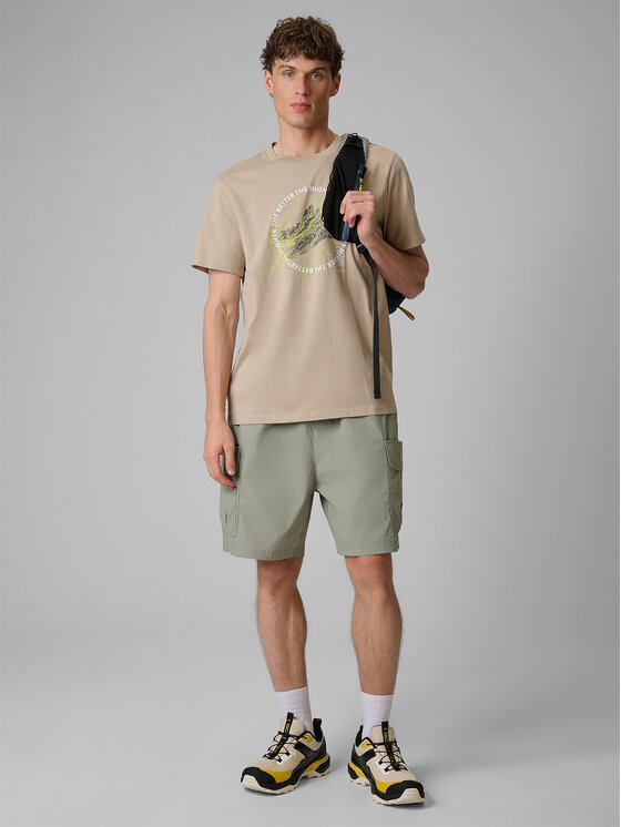 4F 4F T-Shirt TREKKING Beżowy Regular Fit