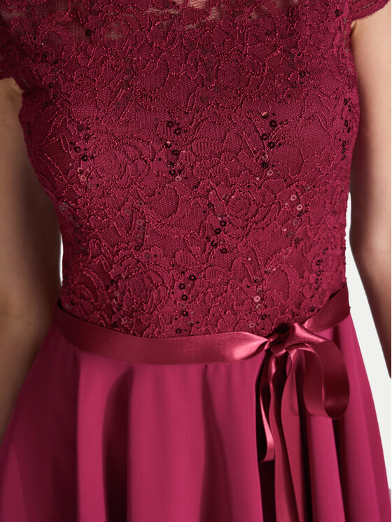Swing Swing Sukienka koktajlowa 77760510 Bordowy Regular Fit