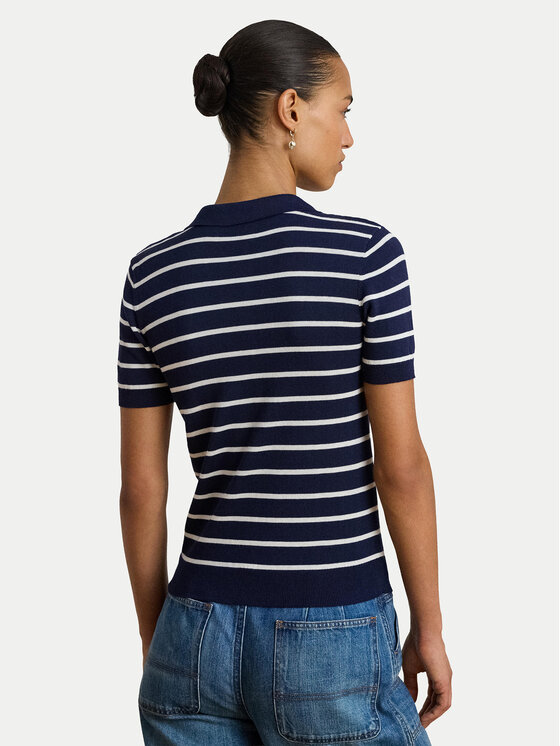 LAUREN RALPH LAUREN LAUREN RALPH LAUREN Тениска с яка и копчета 200P03506002 Тъмносин Slim Fit