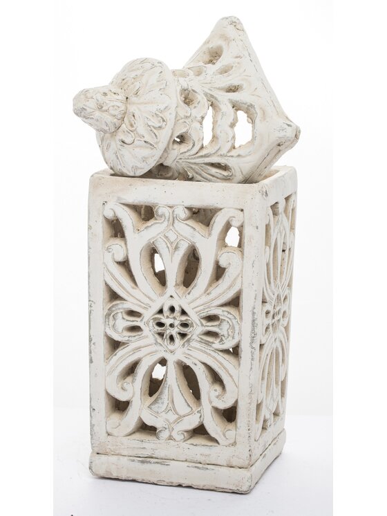 MIAhome MIAhome Lampion cementowy 37x15x15 cm SEMINT Beżowy