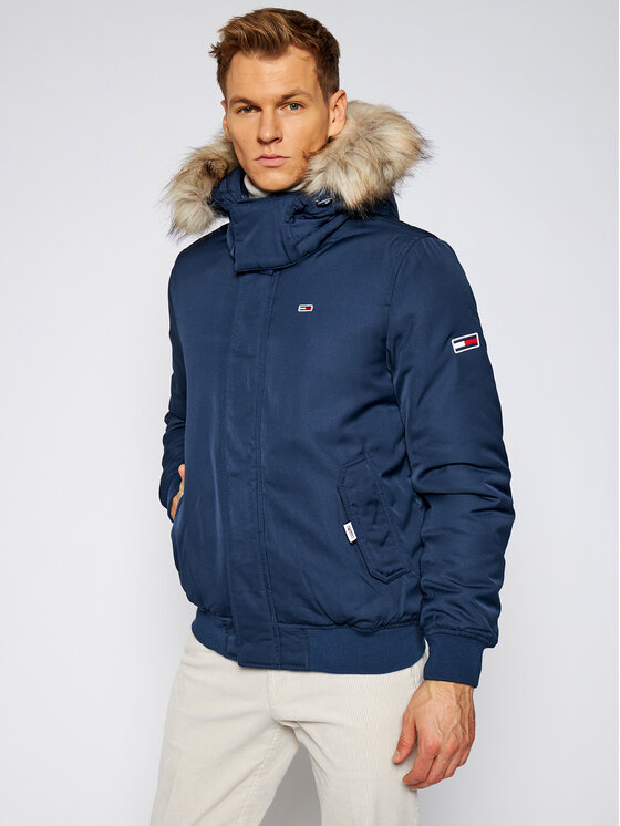 Tommy Jeans Kurtka zimowa Tech DM0DM08758 Granatowy Regular Fit • Modivo.pl