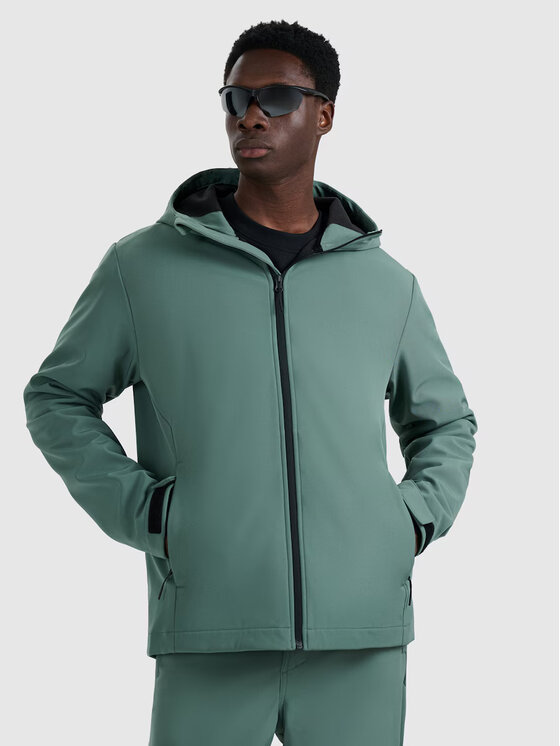 4F 4F Kurtka przejściowa MIDSHOP TEXTILE Zielony ciemny Regular Fit