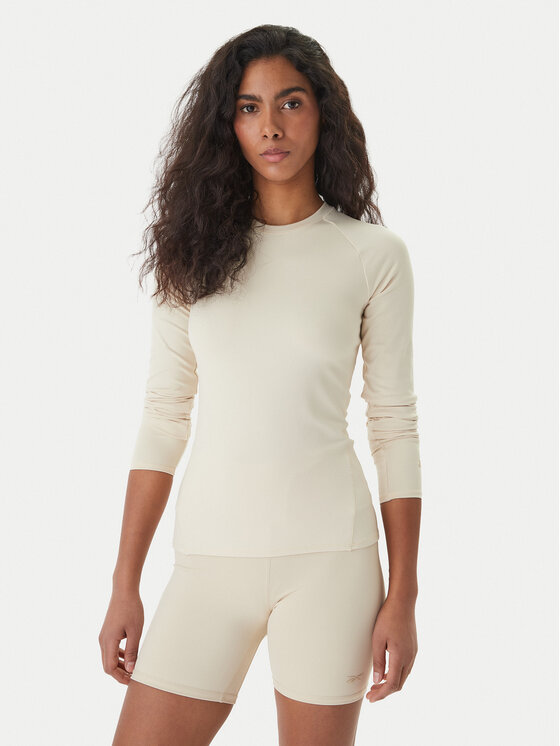 Reebok Reebok Φανελάκι τεχνικό Reebok x Ewa Chodakowska RK25614CCW Μπεζ Slim Fit