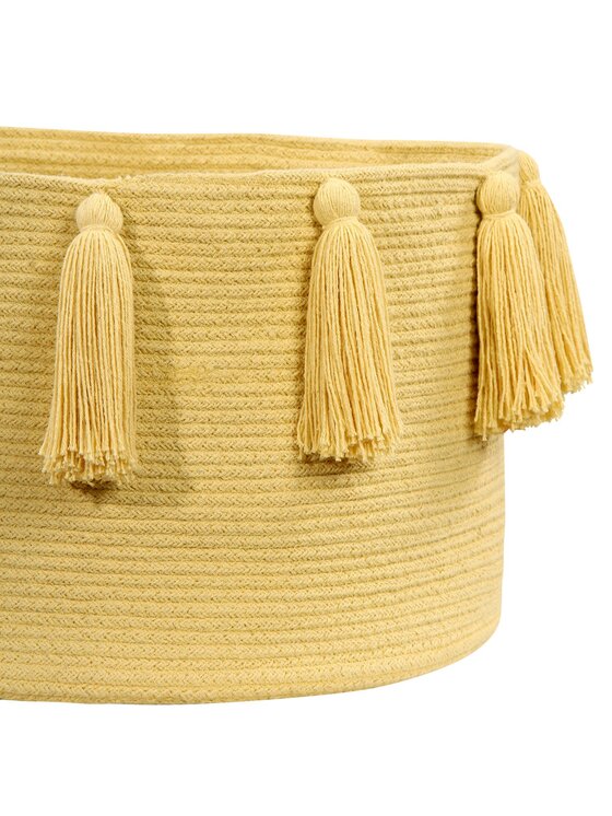 Lorena Canals Lorena Canals Przechowywanie Kosz Basket Tassels Yellow Żółty