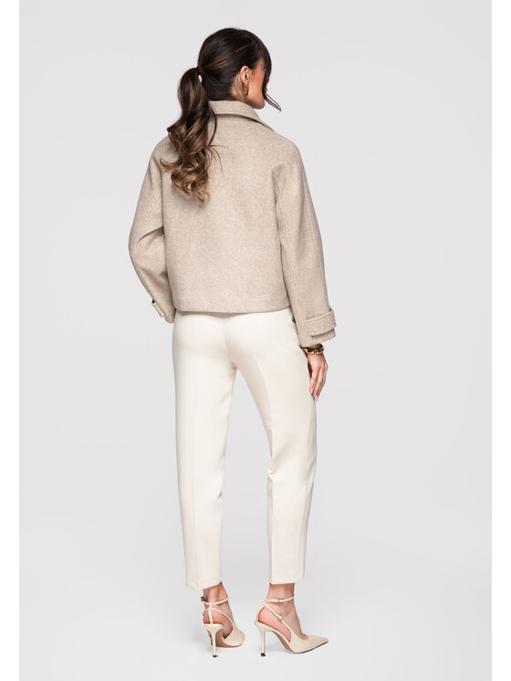 Ombre Ombre Kurtka przejściowa OW-JANP-0129 Beżowy Regular Fit