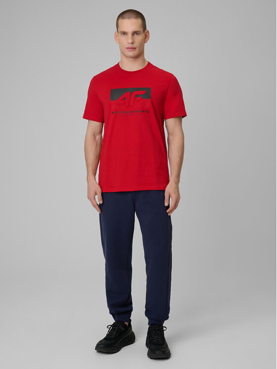 4F 4F T-Shirt SPORTS CLUB Czerwony Regular Fit