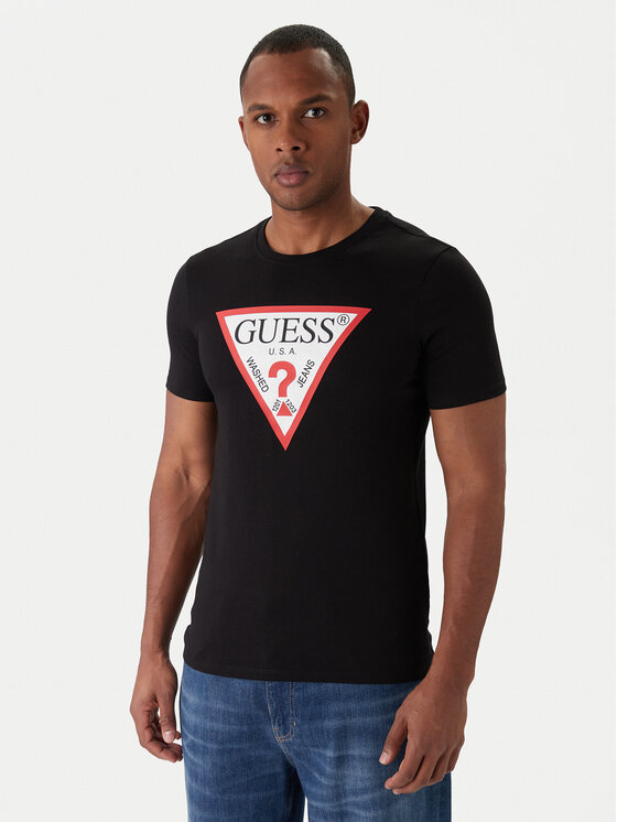 Guess Guess Tricou M2YI71 I3Z14 Negru Slim Fit