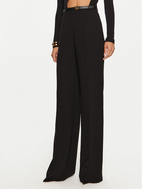 Elisabetta Franchi Elisabetta Franchi Riidest püksid PA-061-47E2-V300 Must Regular Fit