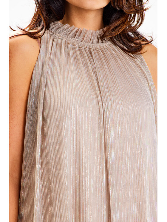 Awama Awama Večerné šaty A629 Béžová Basic Fit