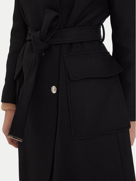 Morgan Morgan Płaszcz wełniany 242-GALOUA Czarny Regular Fit