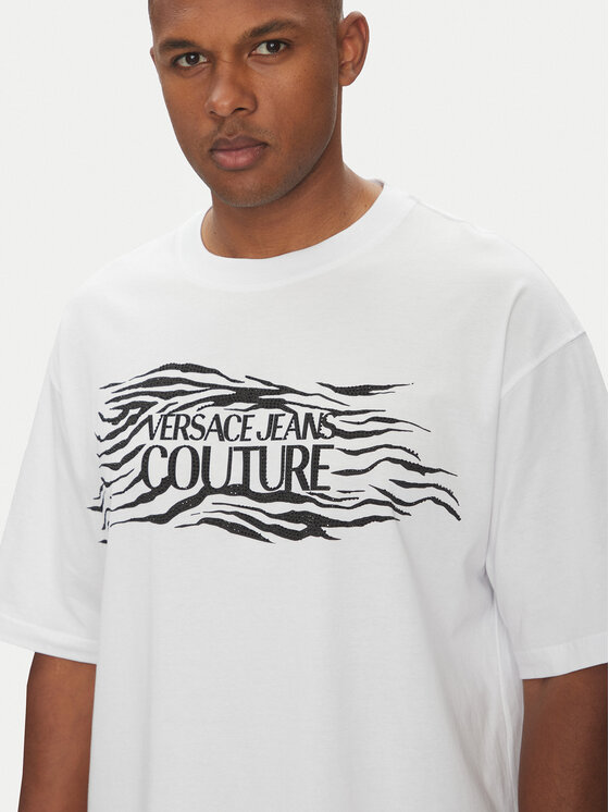 Versace Jeans Couture Versace Jeans Couture Majica 78GAH6L1 Bela Regular Fit