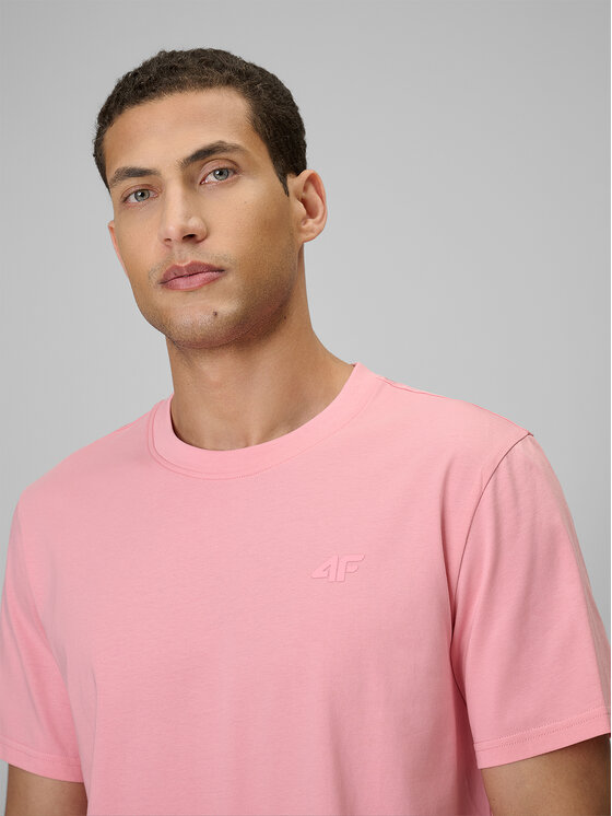 4F 4F T-Shirt BASIC+ Różowy jasny Regular Fit