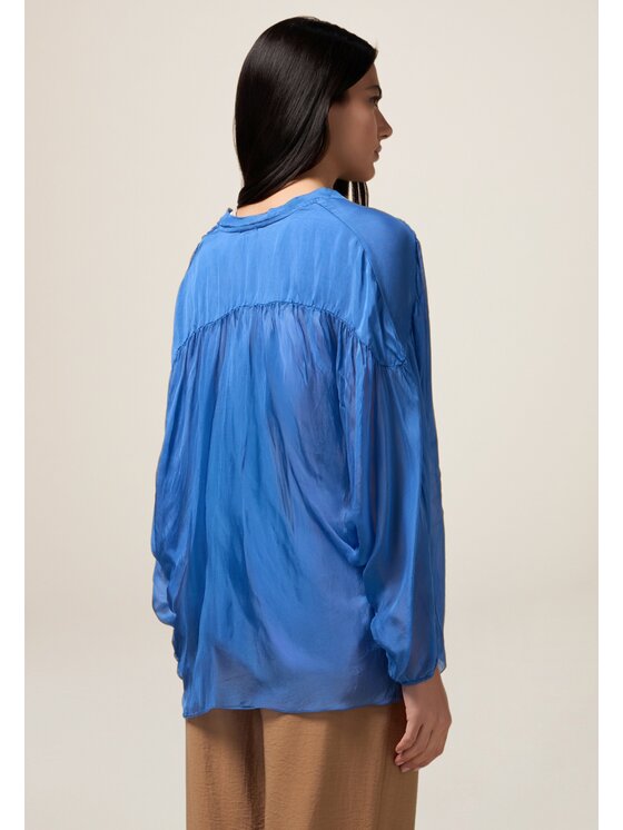 Oltre Oltre Blusa 2228E000331N0G4 Blu Baggy Fit