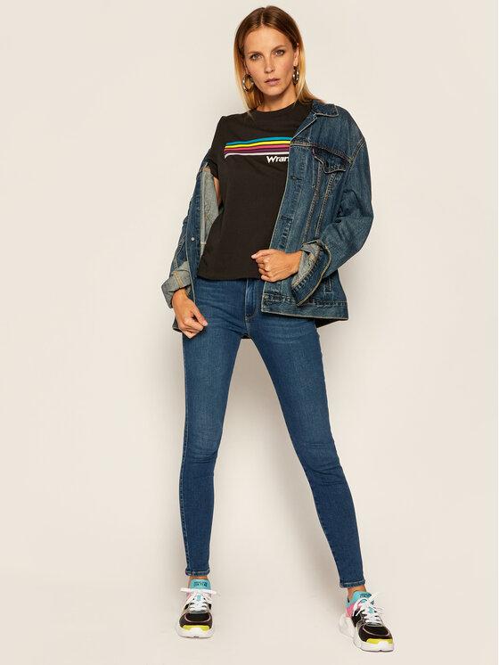 Wrangler Wrangler Jeansy High Rise W27HVQX8E 112128135 Niebieski Skinny Fit