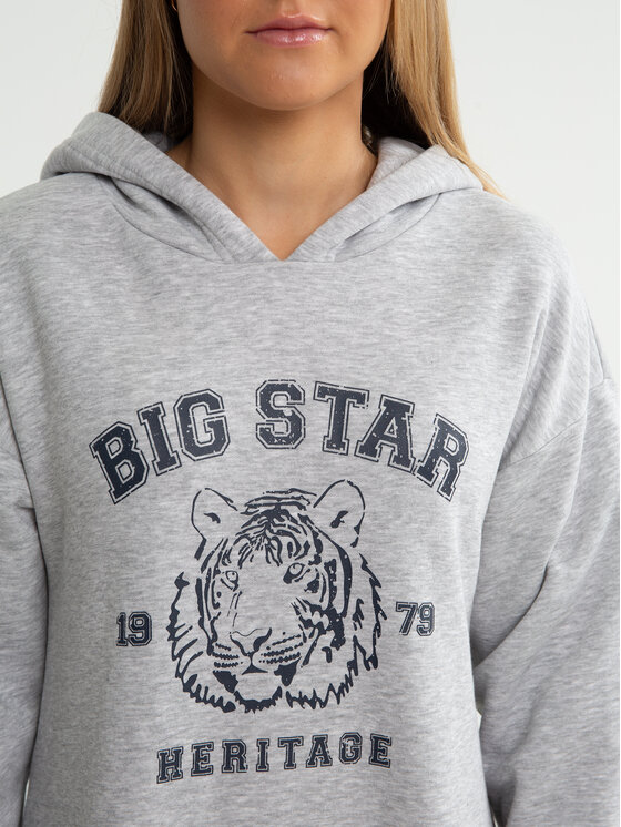 BIG STAR BIG STAR Sukienka dzianinowa FLEUR Szary Comfort Fit