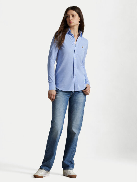 Polo Ralph Lauren Polo Ralph Lauren Риза 211664427001 Светлосиньо Slim Fit