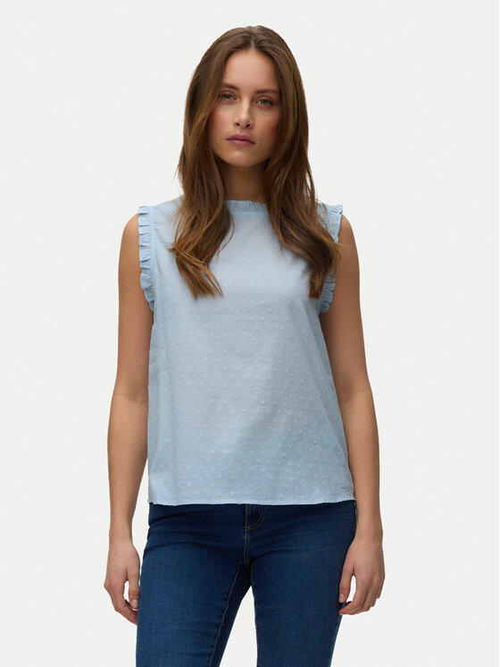 Vero Moda Top Trine 10342734 Albastru deschis Regular Fit