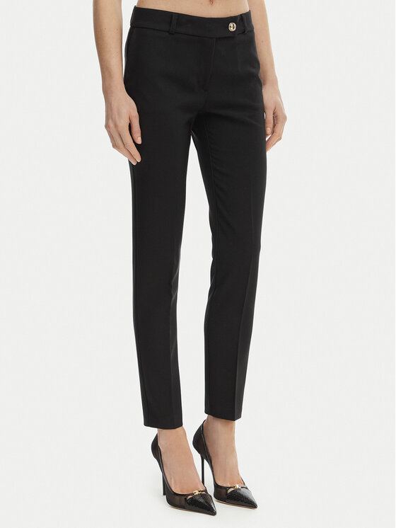 Rinascimento Pantaloni din material CFC0128638003 Negru Slim Fit
