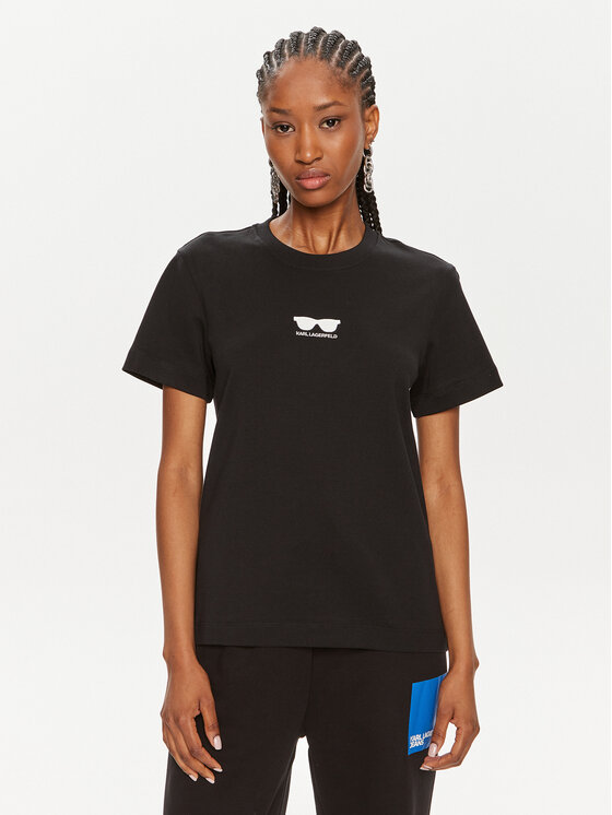 T-Shirt KARL LAGERFELD, Größe XS Schwarz 245W1717