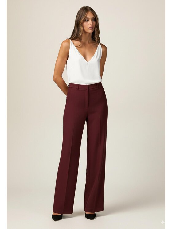 Oltre Oltre Spodnie materiałowe P274J002362N026 Czerwony Baggy Fit