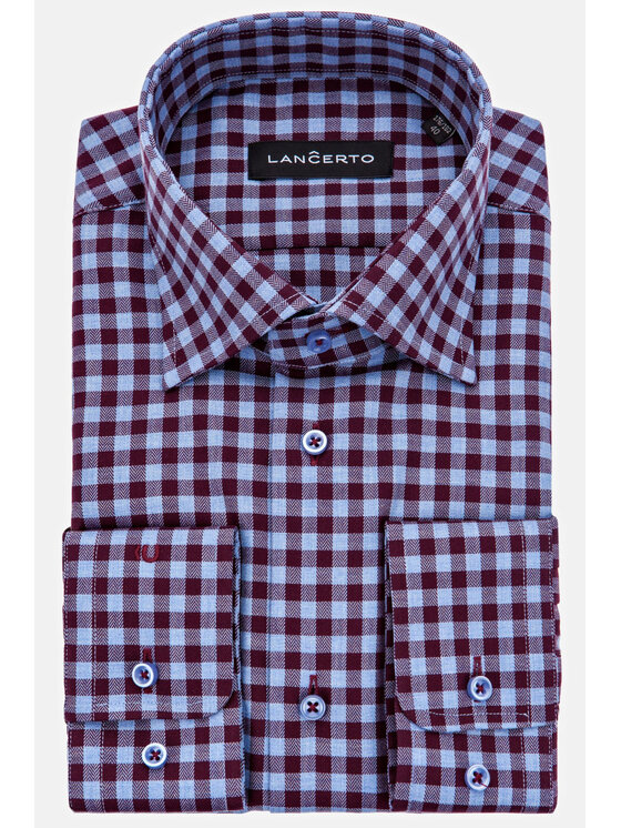 Lancerto Lancerto Koszula Mercury KO051217000072 Bordowy Regular Fit