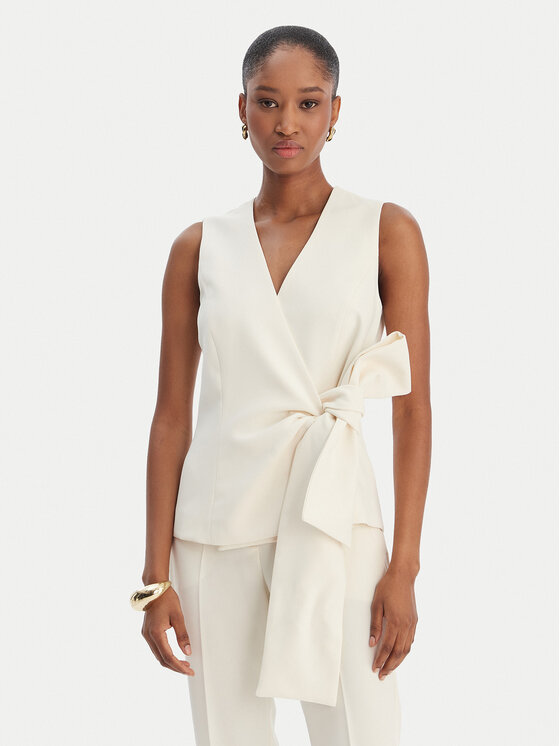 Marella Marella Vestă de costum Lirica 2613161043 Écru Regular Fit