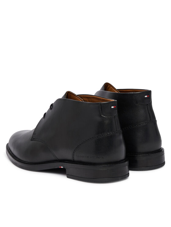 Tommy Hilfiger Tommy Hilfiger Auliniai batai Corporate Dressy Lth Lace Boot FM0FM05949 Juoda