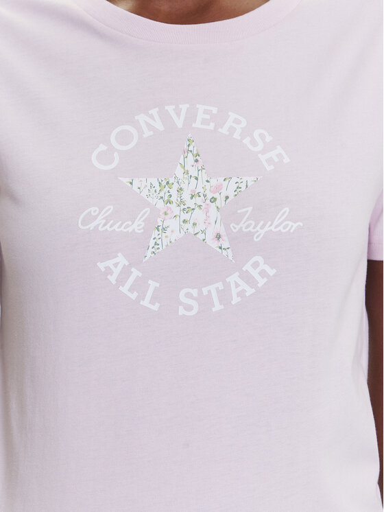 Converse Converse Тишърт Floral Chuck Taylor 10027751-A03 Розов Regular Fit