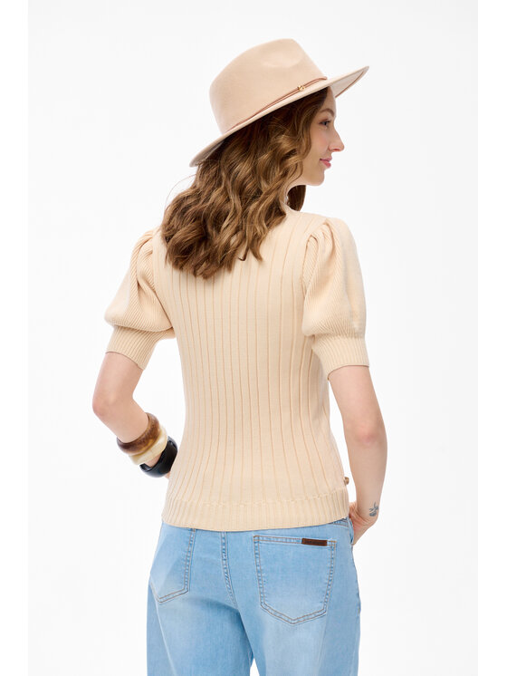 blue shadow blue shadow Sweter Talu Beżowy Regular Fit
