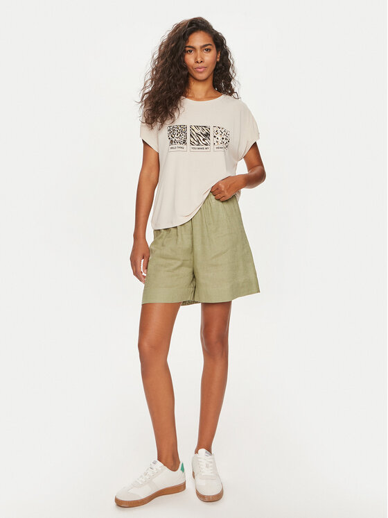 ONLY ONLY T-krekls Free 15293567 Bēšs Regular Fit