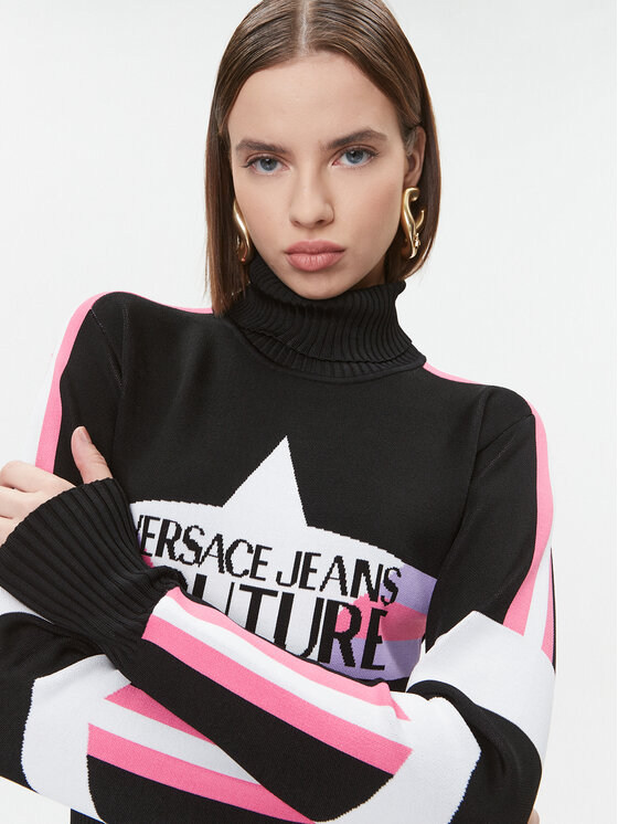 Versace Jeans Couture Versace Jeans Couture Džemper haljina 75HAOM51 Crna Regular Fit