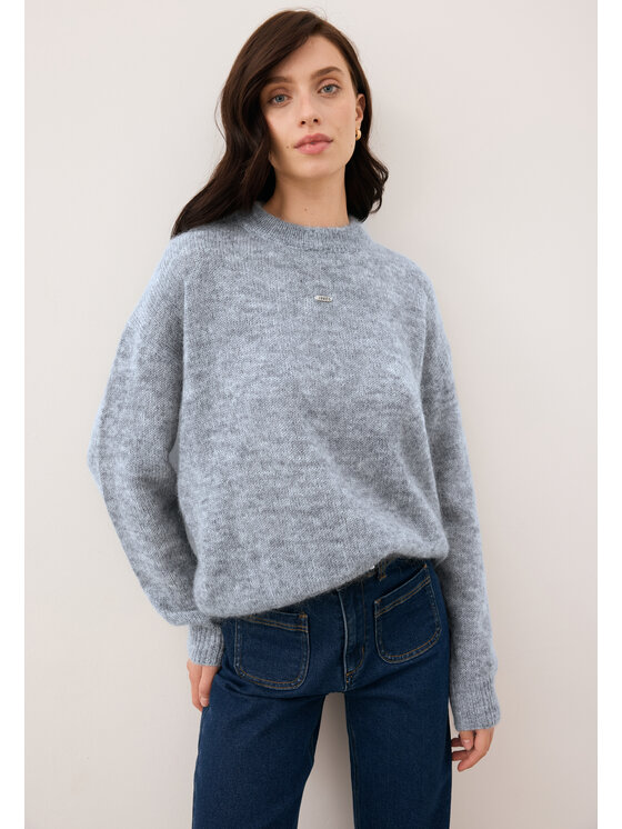BIZUU BIZUU Sweter FAROA Szary Standard Fit