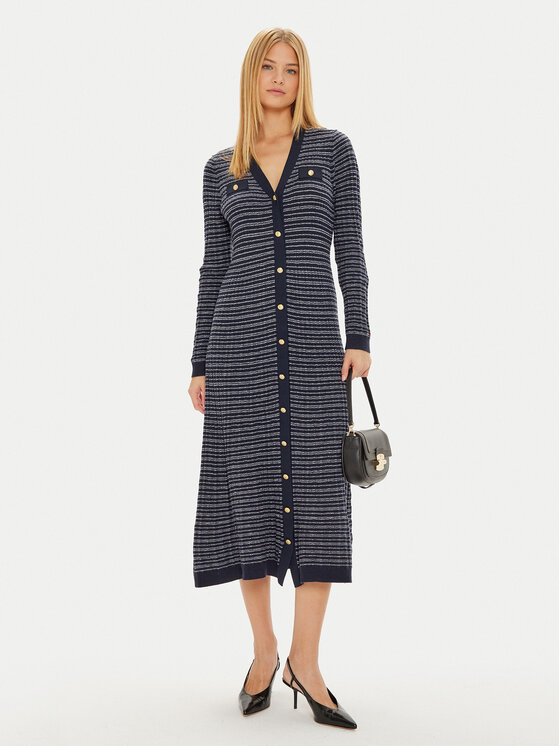 Tommy Hilfiger Tommy Hilfiger Úpletové šaty WW0WW43083 Tmavomodrá Regular Fit