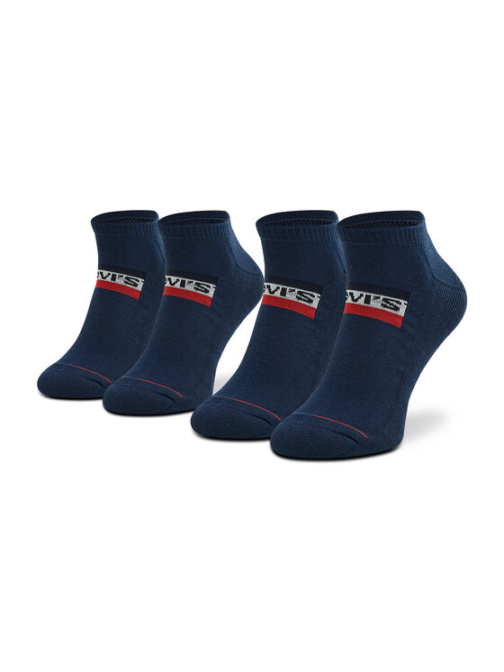 Levi's Súprava 2 párov kotníkových ponožiek unisex 701219507 Tmavomodrá