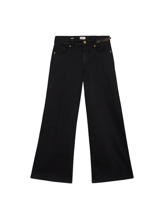 Oltre Oltre Pantaloni di tessuto P727R008664N033 Nero Flare Fit