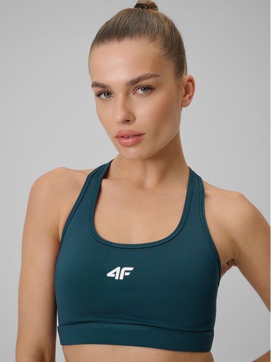 4F 4F Biustonosz sportowy BASIC+ Turkusowy