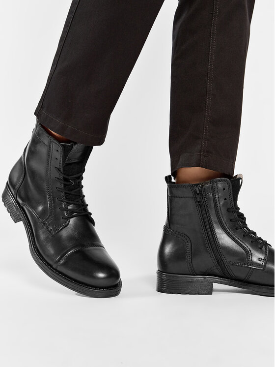 Jack & Jones Jack & Jones Kozačky Russel Leather 12155999 Černá