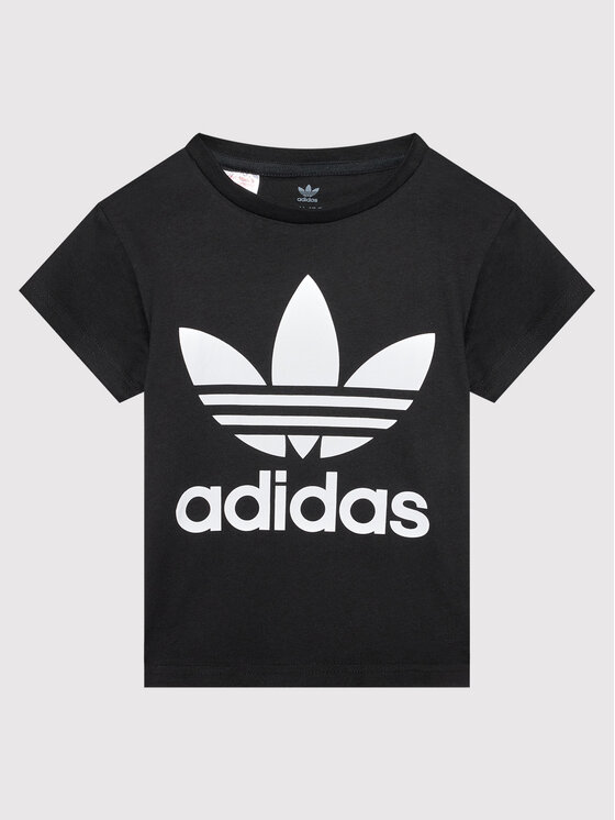 adidas T-Shirt - Kinderkleidung, Größe 6_7Y Schwarz adicolor Trefoil H25245