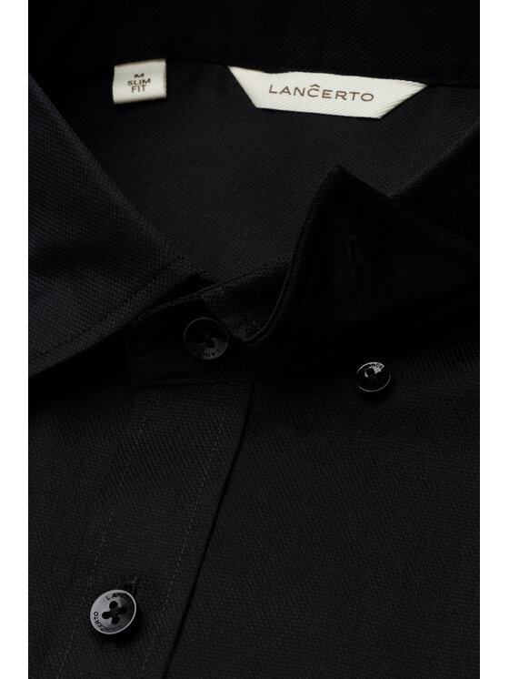 Lancerto Lancerto Koszula Blackera Czarna KO073226000011 Czarny Slim Fit